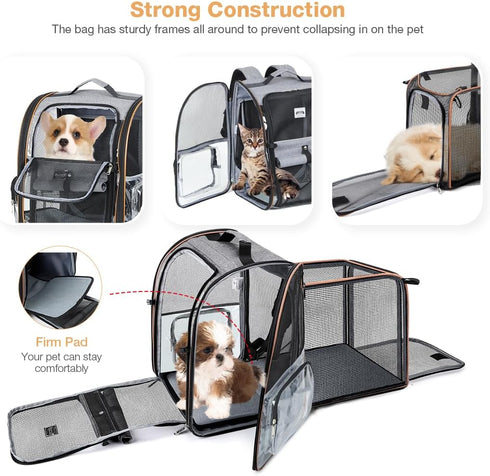 Backpack Backpack Backpack 18lbs Clear Pet Expandable Cat Carrier Pet Carrier for Small Medium Dogs Cats fit up