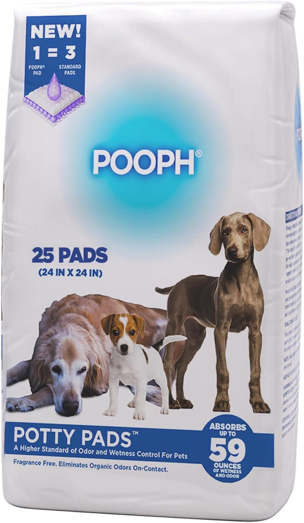 POOPH Potty Pads 25 Count 24x24 Inch Puppy Training Pads Leak Proof