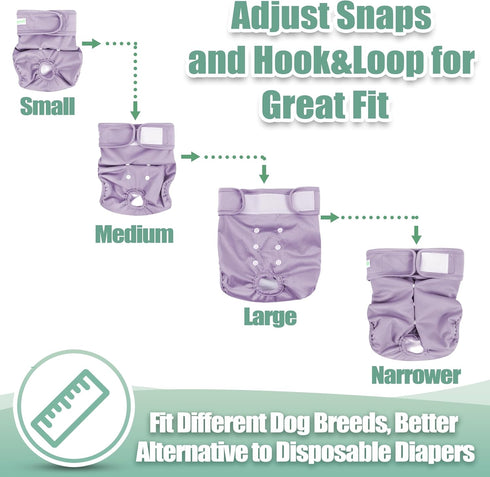 Pack 3, wegreeco Washable Reusable Premium Dog Diapers, of Small Dog Puppy & Doggy Diapers Female, Dog Period Panties
