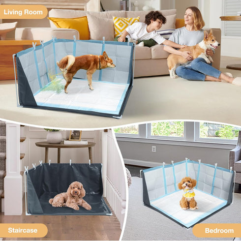 32" 32" 17" x x Dog Litter Box with High Walls, No-Spill Portable Dog Potty Tray Dogs Pee Pad Holder with Waterproof