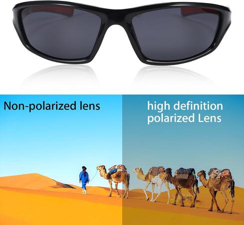 TOODOO 4 Pairs Men Polarized Sunglasses with UV Protection for Driving Sports Outdoor Activities