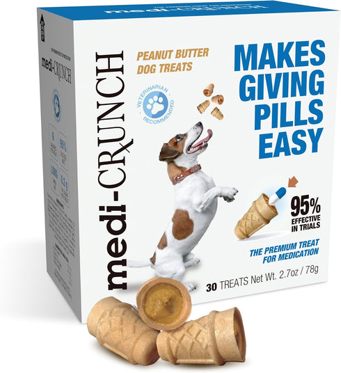 Medi-Crunch Pill Pouches for Dogs, Peanut Butter Dog Pill Treats for Capsules