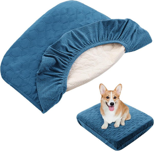 nanbowang Waterproof Dog Bed Covers, Replacement Washable Quilted Cover for Dog/Cat, 40x53x6