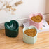 Green Ceramic Raised Cat Bowls, Tilted Elevated Food or Water Bowls, Dishwasher and Microwave Safe, Lead Free