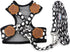 SMALLLEE_LUCKY_STORE Soft Mesh Nylon Vest Pet Cat & Dog Harness Leash Set, Black, S (Chest: 9.5"-13.5")