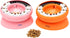 Interactive Cat Slow Feeder Bowl, Cat Treat Puzzle Feeder for Healthy Weight - 8.27 x 8.27 x 4.76 inches (Orange)