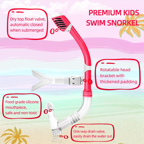 Kids Snorkel for Swimming, Rotate Function for Boys & Girls, Child Training Swimming Snorkel