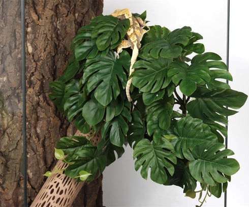 WOLEDOE 2Pack Reptile Fake Plants for Terrarium, Snake Tank Accessories, Habitat Decor Artificial Hanging Plants