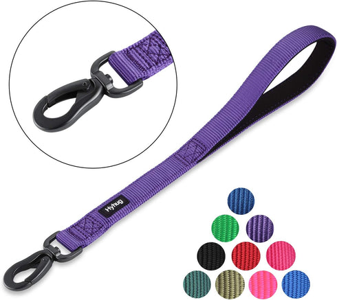 Hyhug Pets Premium 18 Inch Short Leash, Soft Padded Neoprene Handle for Medium Large Small Dogs, Ultra Violet