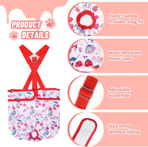 CZMIYRPY 3 Pack Female Dog Diapers Washable Dog Diapers Female Dog Diaper that Stay on Dog Diaper Female