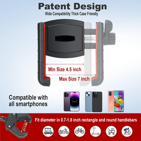 Golf Cart Phone Holder, Cell Phone Mount Compatible with EZGO/Club Car/Yamaha