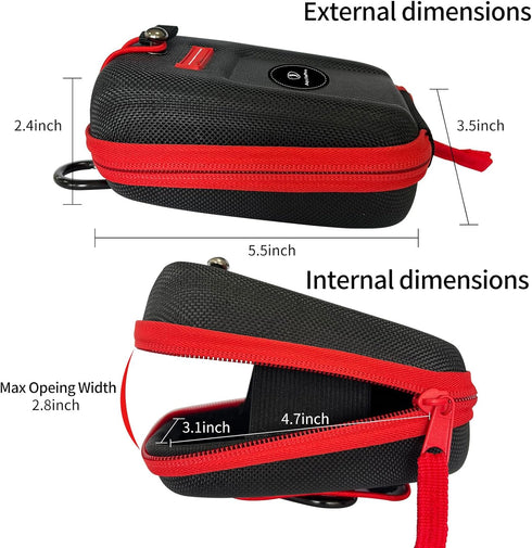 Golf Rangefinder Case, Waterproof, Shockproof for Bushnell/Callaway/Tectectec, Includes Carabiner & Hook Strap