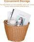 Woven Plastic Bike Baskets, Front D-Shaped Bicycle Basket with 2 Adjustable Leather Straps