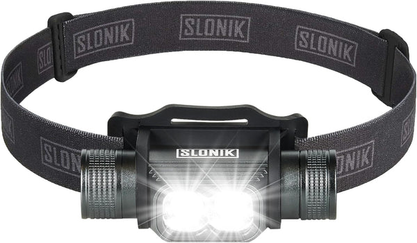 SLONIK Rechargeable Headlamp for Adults - 1000 Lumens Super Bright LED Flashlight, IPX8 Waterproof