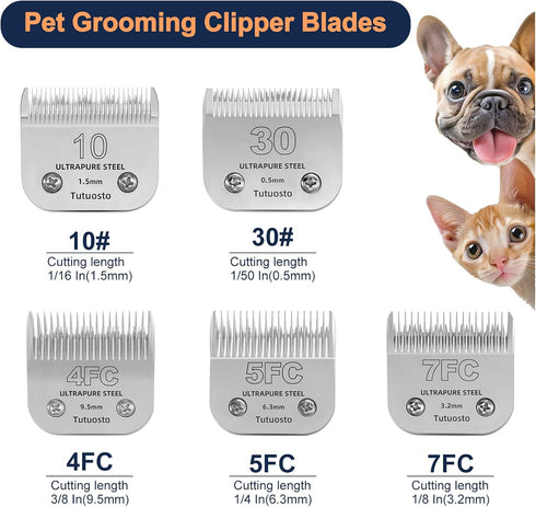 10# Pet Grooming Clipper Replacement Blades, Detachable Blades Compatible with Andis/Wahl/Oster Dog Clippers