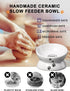 Y YHY Raised Cat Food Bowls, Anti Vomiting Tilted Elevated Ceramic Bowl for Flat Faced Cats, Small Dogs, Dishwasher Safe