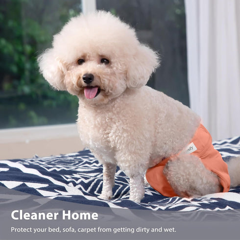 Dogs,(4 Pack) Vecomfy Reusable Female Dog Diapers for Medium Easy Absorbent Medium Doggie Diapers for Peeing