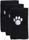 Bone Dry Pet Grooming Towel Collection, Embroidered Absorbent Microfiber Drying Set, 15x30, Black, 3 Count