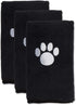 Bone Dry Pet Grooming Towel Collection, Embroidered Absorbent Microfiber Drying Set, 15x30, Black, 3 Count