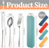 Yinkin 4 Pack Portable Travel Utensils Set with Case Reusable Stainless Steel Silverware Flatware Camping Cutlery Include Fork Spoon Knife for Work School Dishwasher Safe(Mixed Color) by Yinkin