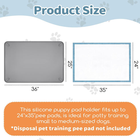 Greatbond Dogs,25 36 Inch Pee Pad Holder for x Dog Potty Tray with Silicone Clips Dog Puppy Pad Tray,Non-Slip