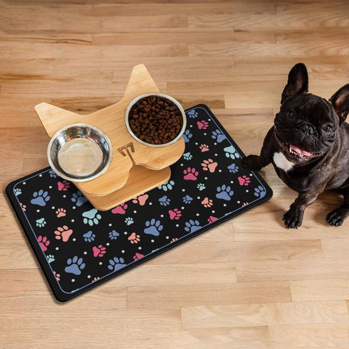 Dog Mat for Food and Water, Absorbent 20x12in Quick Dry Dog Water Bowl Mat