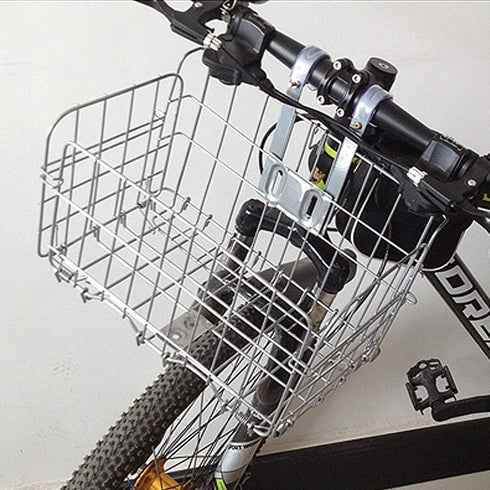 GLE2016 Folding Bike Front Basket, Rust Proof, Detachable, Easy Installation for Mountain Bike