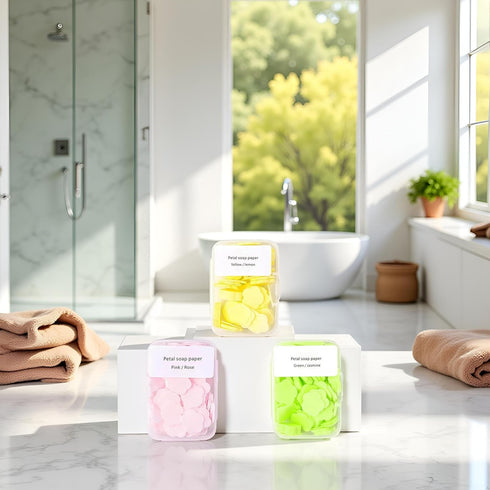 Jinshining 300pcs Portable Hand Washing Soap Sheets, Scented Mini Soap Sheets, Paper Soap for Travel,Disposable Soluble