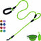 6ft Double Handle Dog Leash with Padded Handle, Reflective Double Loop for Large Medium Dog Control (Green)