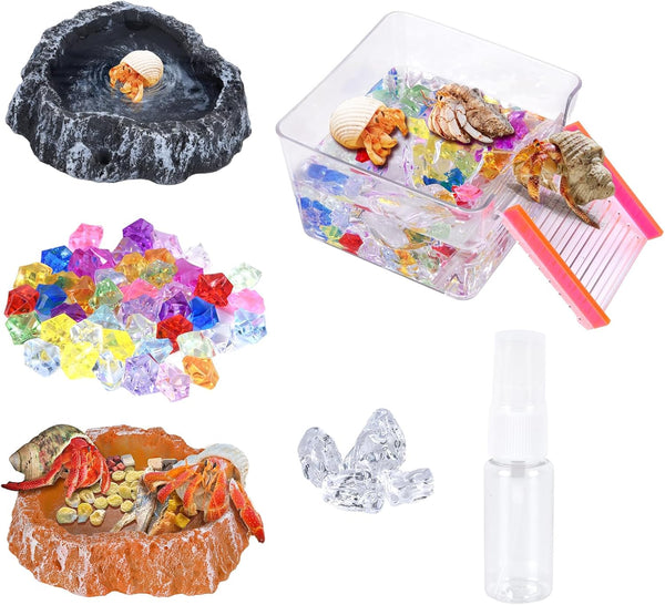 6 Pack Hermit Crab Accessories Hermit Crab Bathing Pool with Ramp Reptile