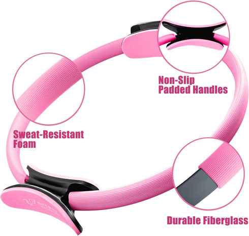 RitFit 14 Inch Pilates Ring Circle, Magic Fitness Circle for Toning Inner & Outer Thighs, Includes Bonus Workout Guide