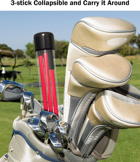 Rhino Valley Golf Alignment Sticks - Collapsible Practice Rods for Aiming, Putting, and Full Swing Training