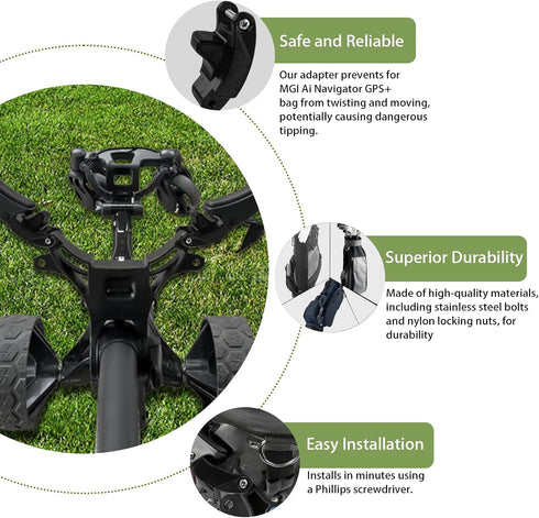 Ignalu Golf Bag Accessories Compatible with MGI Ai Navigator GPS+, Enhanced Stability Golf Bag Stabilizers and Stand