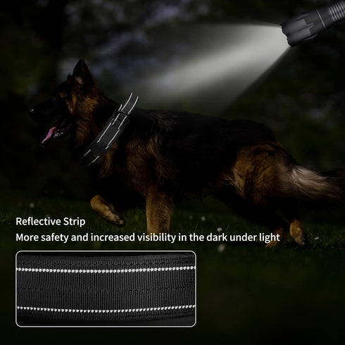 Tactical Dog Collar for Medium and Large Dogs, Adjustable Military Collar with Soft Padded Handle, Heavy Duty Double