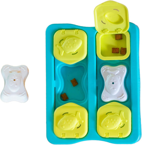 Catstages Kitty Cube Interactive Treat Puzzle Cat Toy, Blue