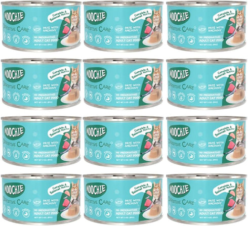 MOOCHIE Digestive Care Grain Free Wet Cat Food Anchovy, Chicken, Tuna &