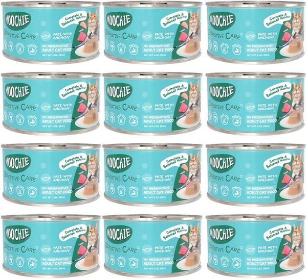 MOOCHIE Digestive Care Grain Free Wet Cat Food Anchovy, Chicken, Tuna &