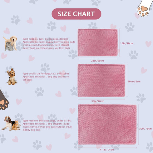 BVAGSS 6 Pack Small Dog Blanket, Super Soft Warm Fleece Flannel Blanket with Wheat Ears Print for Small Dogs and Cats