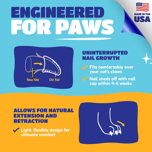 Soft Claws Cat Nail Caps for Small Cats - 40 Caps, Pink Sparkle - Veterinarian-Developed