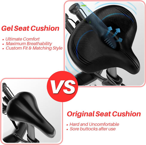 Oversized Bike Seat for Peloton Bike & Bike+, Comfort Cushion Compatible with Road or Exercise Bikes