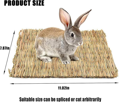 22 Chinchilla Hamiledyi Bunny Grass Mat Natural Woven Hamster Grass Bed Nest PCS Small Animal Handmade Bedding Hay Mat