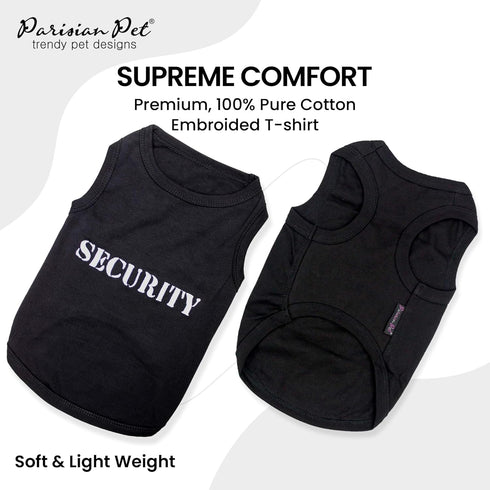 Security Tee Embroidered T-Shirt for Dog Cat, XXS by Parisian Pet