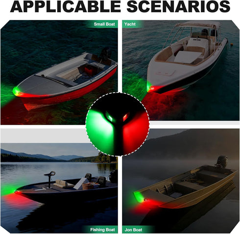 TRUTIDAL 12V Bow Lights for Boats,Boat Navigation Lights LED Waterproof Red and Green boat running lights for Fishing