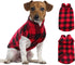 ASENKU Plaid Dog Fleece Vest, Soft Comfortable Pet Pajamas, Warm Winter Dog Shirt Jacket for Cold Weather - Red, XXS