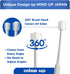 360 3EA MIND UP Cat Toothbrush with Cylinder Head, Brush Design for Cat Teeth Cleaning, Pet Toothbrush