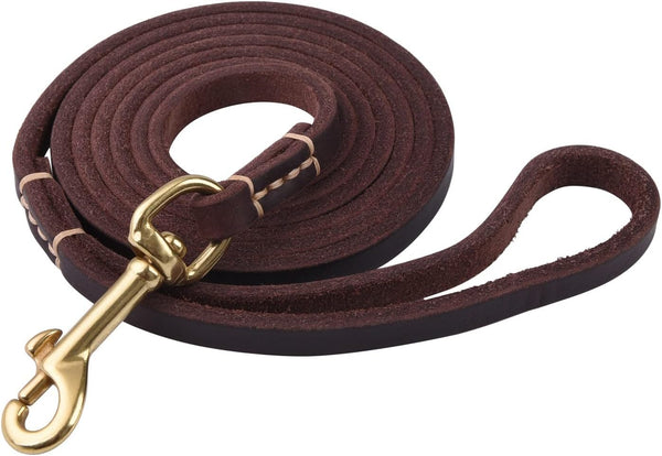 Genuine Leather Dog Leash, 4ft 5ft 6ft for Small Dogs, Brown Dog Training Walking Running