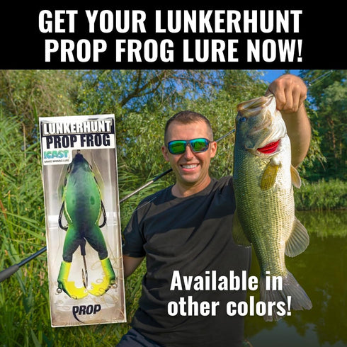 LUNKERHUNT Frog Bait for Bass Fishing, Soft Hollow Body Weedless Frog Lure with Sharp Hooks