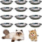 Hamiledyi 12 Pcs Stainless Steel Cat Bowls - Replacement Plates for Whisker Fatigue Relief