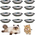 Hamiledyi 12 Pcs Stainless Steel Cat Bowls - Replacement Plates for Whisker Fatigue Relief