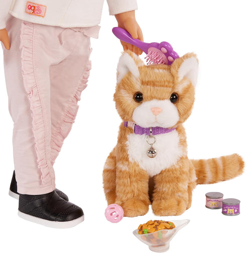 Our Generation 18" 3+ - Pet Carry Bag & Care Toy - Plush Tabby Cat Plush - Doll Accessory - Pretend Play - For Ages